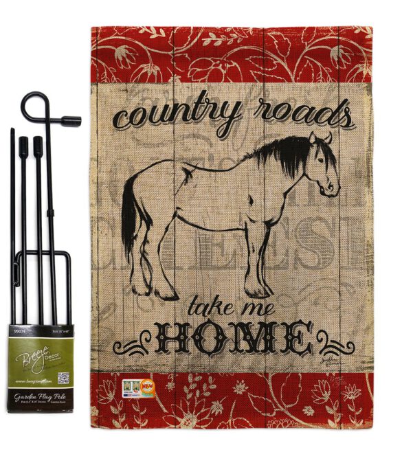 Country Roads Hores - Farm Animals Nature Vertical Impressions Decorative Flags HG110120 Made In USA - Image 9