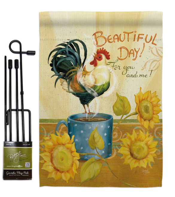 Beautiful Day Rooster - Farm Animals Nature Vertical Impressions Decorative Flags HG110133 Made In USA - Image 4