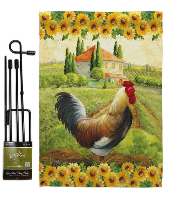 Country Rooster - Farm Animals Nature Vertical Impressions Decorative Flags HG110139 Made In USA - Image 4