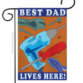 Best Dad - Father's Day Summer Vertical Applique Decorative Flags HG115057