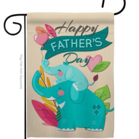 Elephant Daddy - Father's Day Summer Vertical Impressions Decorative Flags HG137351 Made In USA
