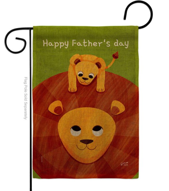 Father's Day Lion - Father's Day Summer Vertical Impressions Decorative Flags HG137570 Made In USA - Image 11