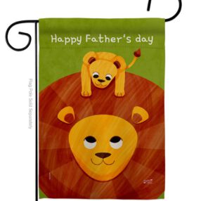 Father's Day Lion - Father's Day Summer Vertical Impressions Decorative Flags HG137570 Made In USA