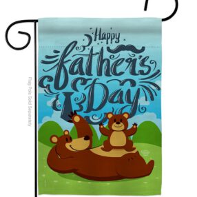 Beary Happy Father's Day - Father's Day Summer Vertical Impressions Decorative Flags HG192065 Made In USA
