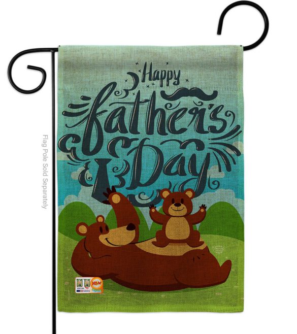 Beary Happy Father's Day - Father's Day Summer Vertical Impressions Decorative Flags HG192065 Made In USA - Image 8
