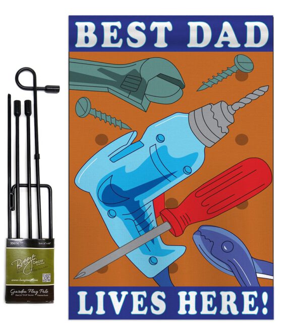 Best Dad - Father's Day Summer Vertical Applique Decorative Flags HG115057 - Image 4