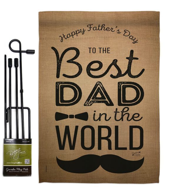 Best Dad in the World - Father's Day Summer Vertical Impressions Decorative Flags HG137049 Made In USA - Image 4