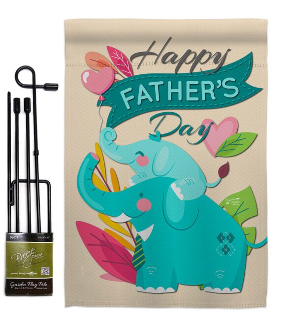 Elephant Daddy - Father's Day Summer Vertical Impressions Decorative Flags HG137351 Made In USA - Image 4