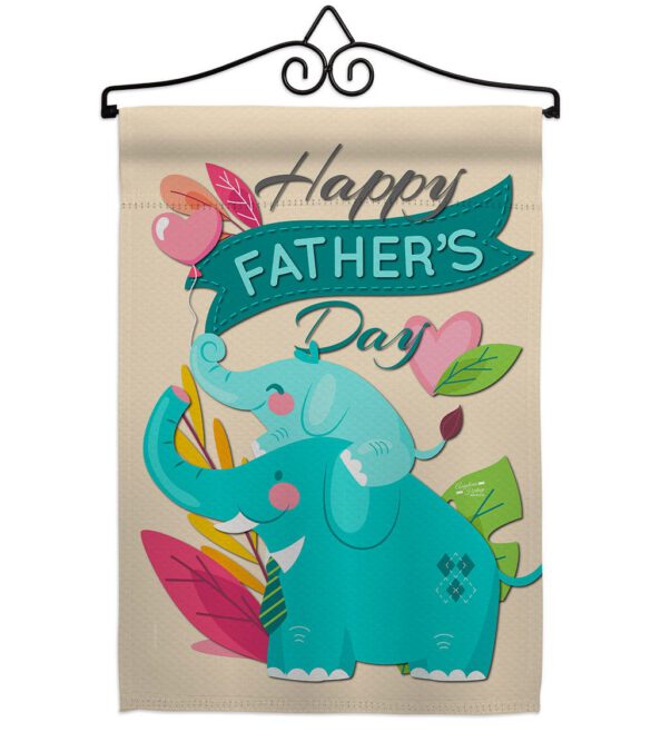 Elephant Daddy - Father's Day Summer Vertical Impressions Decorative Flags HG137351 Made In USA - Image 7
