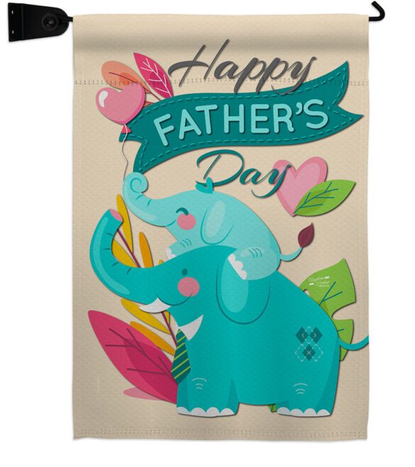 Elephant Daddy - Father's Day Summer Vertical Impressions Decorative Flags HG137351 Made In USA - Image 21