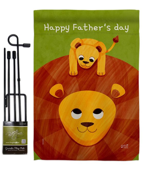 Father's Day Lion - Father's Day Summer Vertical Impressions Decorative Flags HG137570 Made In USA - Image 4