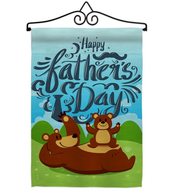 Beary Happy Father's Day - Father's Day Summer Vertical Impressions Decorative Flags HG192065 Made In USA - Image 7