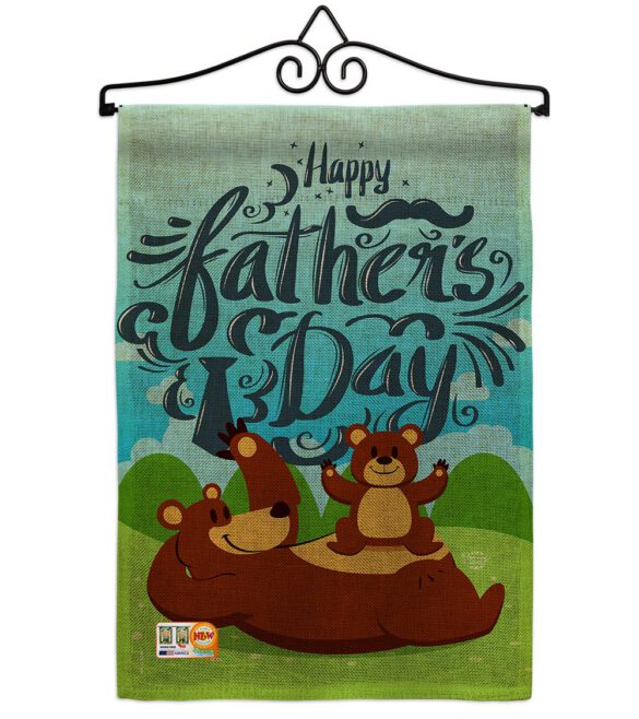 Beary Happy Father's Day - Father's Day Summer Vertical Impressions Decorative Flags HG192065 Made In USA - Image 10