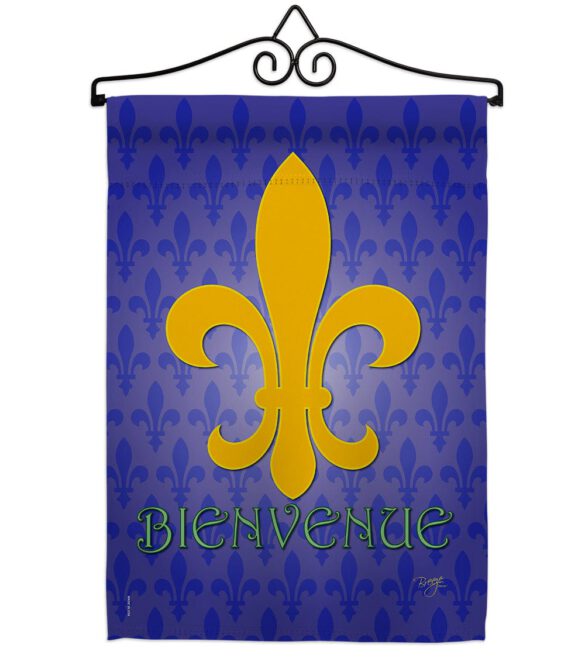 Bienvenue - Fleur De Lys Interests Vertical Impressions Decorative Flags HG118009 Made In USA - Image 7