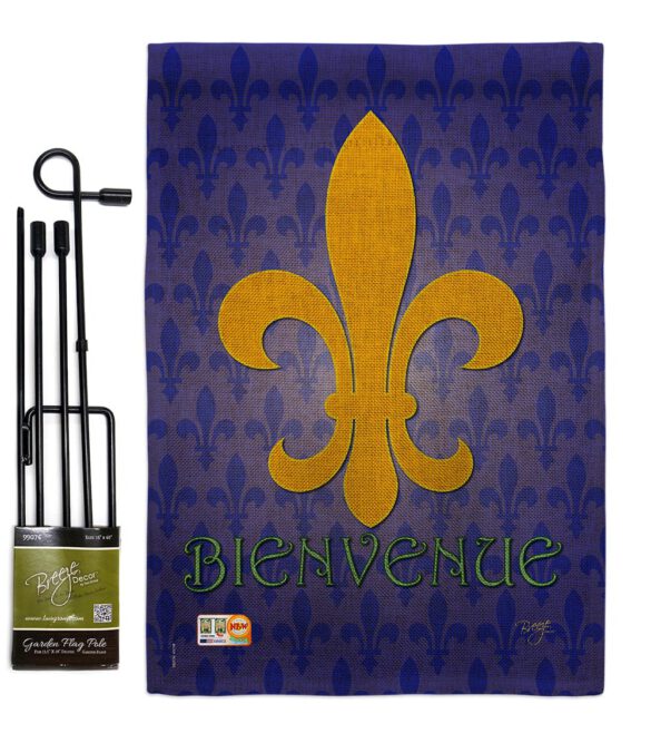 Bienvenue - Fleur De Lys Interests Vertical Impressions Decorative Flags HG118009 Made In USA - Image 9