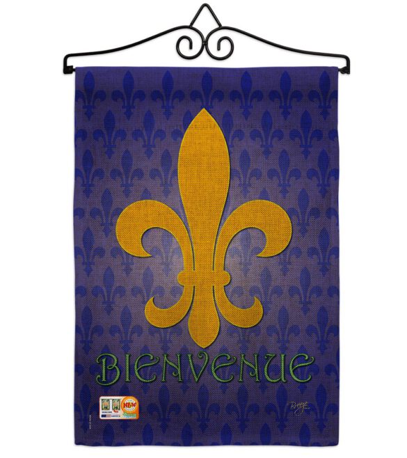 Bienvenue - Fleur De Lys Interests Vertical Impressions Decorative Flags HG118009 Made In USA - Image 10