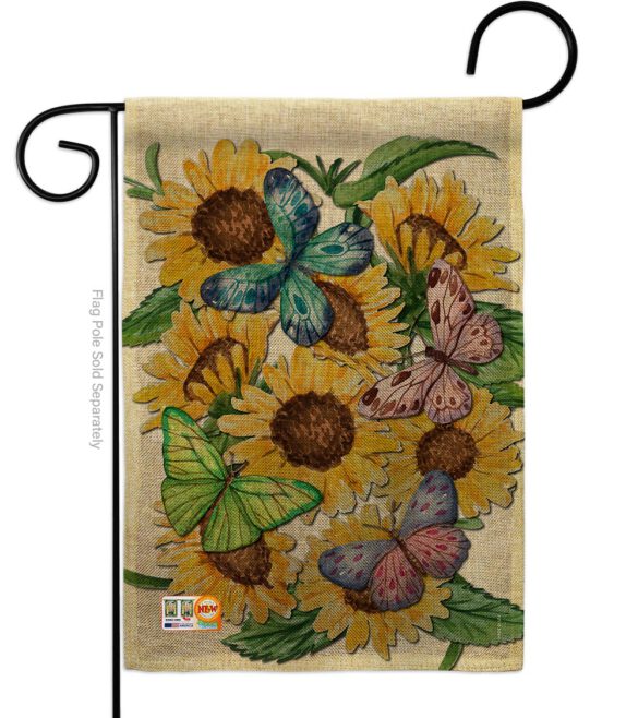 Butterflies On Sunflower - Floral Spring Vertical Impressions Decorative Flags HG104093 Made In USA - Image 8