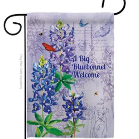 Bluebonnet Welcome - Floral Spring Vertical Impressions Decorative Flags HG104096 Made In USA