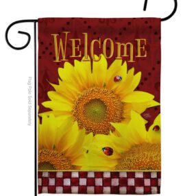 Golden Sunflowers - Floral Spring Vertical Impressions Decorative Flags HG104098 Made In USA
