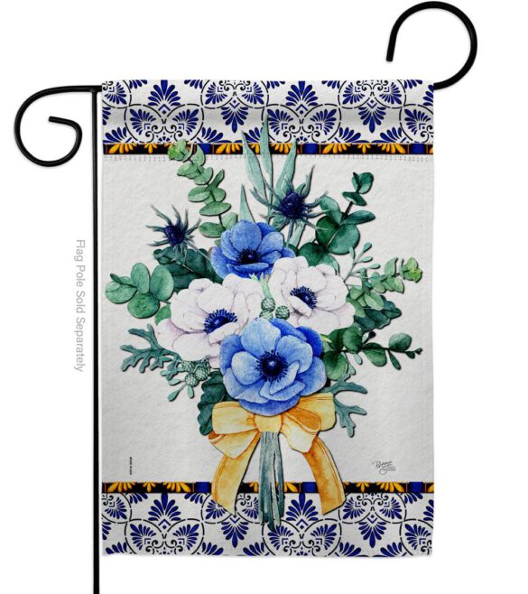 Baby Blue Bouquet - Floral Spring Vertical Impressions Decorative Flags HG104116 Made In USA - Image 2