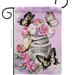 Butterflies Water Can - Floral Spring Vertical Impressions Decorative Flags HG104117 Made In USA