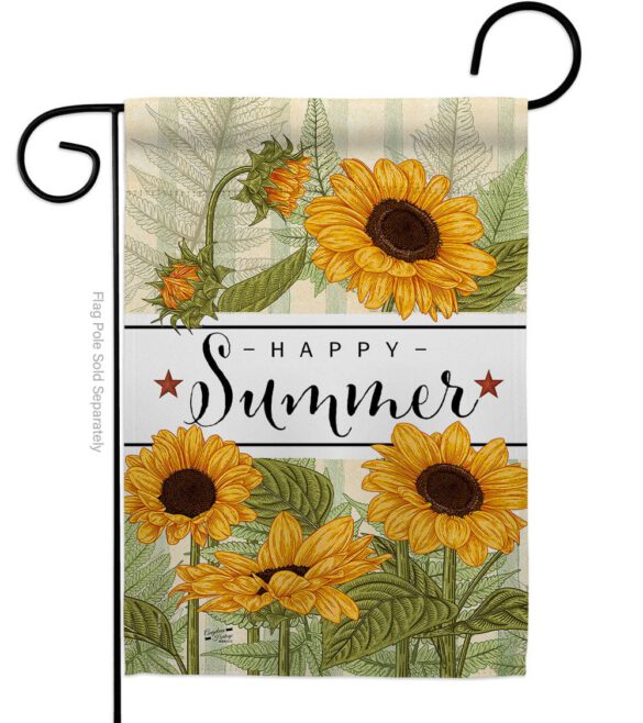 Happy Sunflowers - Floral Spring Vertical Impressions Decorative Flags HG137442 Made In USA