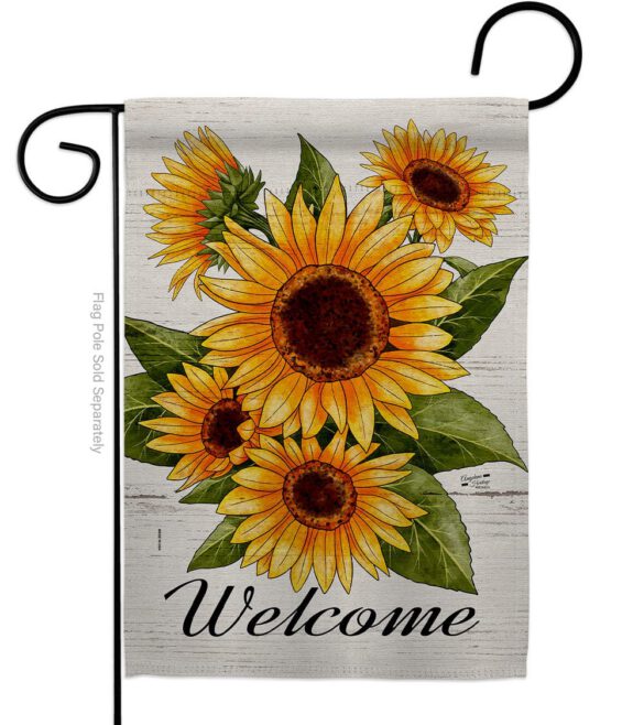 Happiness Sunflowers - Floral Spring Vertical Impressions Decorative Flags HG137597 Made In USA