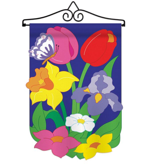 Floral Mix - Floral Spring Vertical Applique Decorative Flags HG104055 - Image 3