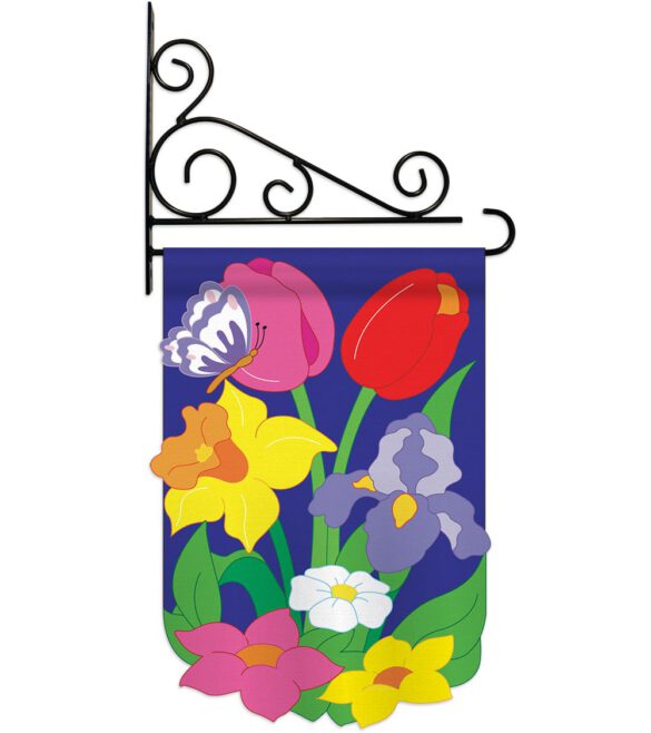 Floral Mix - Floral Spring Vertical Applique Decorative Flags HG104055 - Image 4