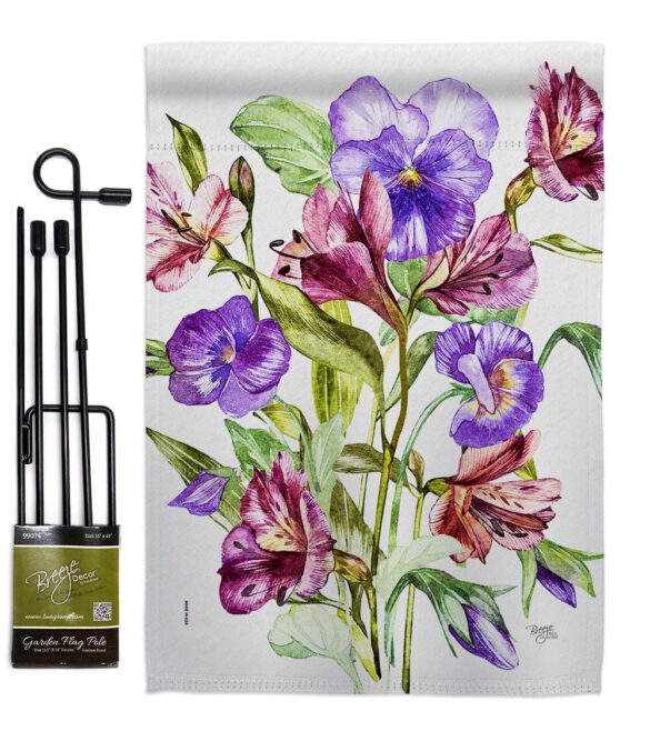 Alpine Violet Bouquet - Floral Garden Friends Vertical Impressions Decorative Flags HG104151 Made In USA - Image 5