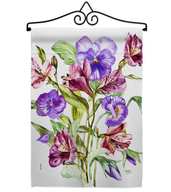 Alpine Violet Bouquet - Floral Garden Friends Vertical Impressions Decorative Flags HG104151 Made In USA - Image 8