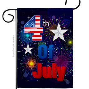 Fireworks July 4th - Fourth of July Americana Vertical Impressions Decorative Flags HG111089 Made In USA
