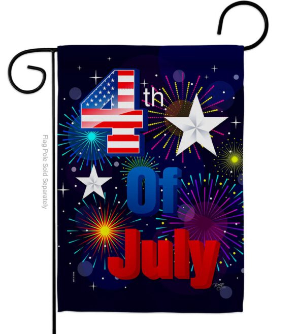 Fireworks July 4th - Fourth of July Americana Vertical Impressions Decorative Flags HG111089 Made In USA