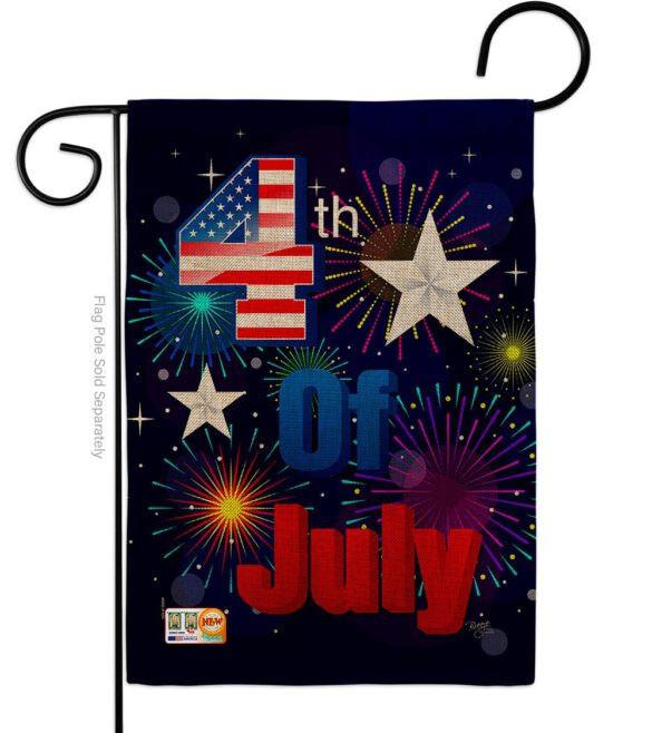 Fireworks July 4th - Fourth of July Americana Vertical Impressions Decorative Flags HG111089 Made In USA - Image 2
