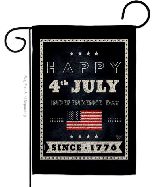 Happy 4th July - Fourth of July Americana Vertical Impressions Decorative Flags HG111095 Made In USA