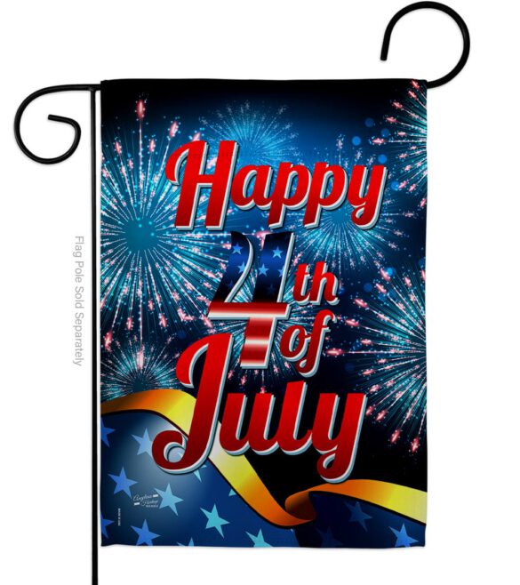 Happy 4th of July - Fourth of July Americana Vertical Impressions Decorative Flags HG137022 Made In USA