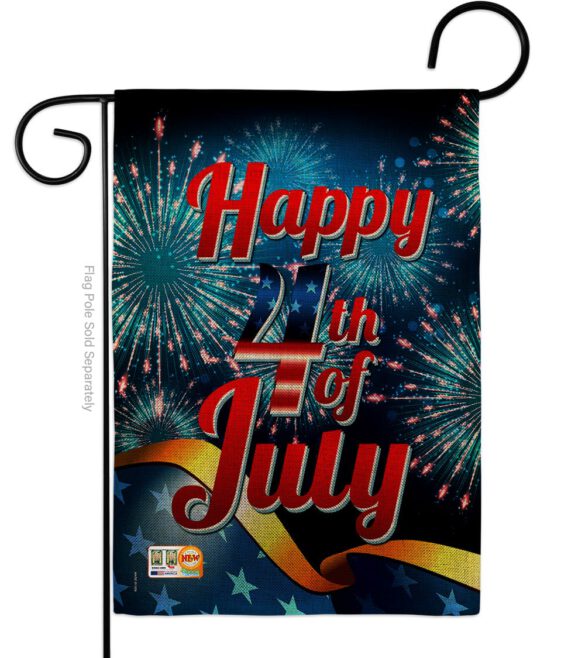 Happy 4th of July - Fourth of July Americana Vertical Impressions Decorative Flags HG137022 Made In USA - Image 2