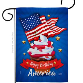 Happy Birthday America - Fourth of July Americana Vertical Impressions Decorative Flags HG137073 Made In USA