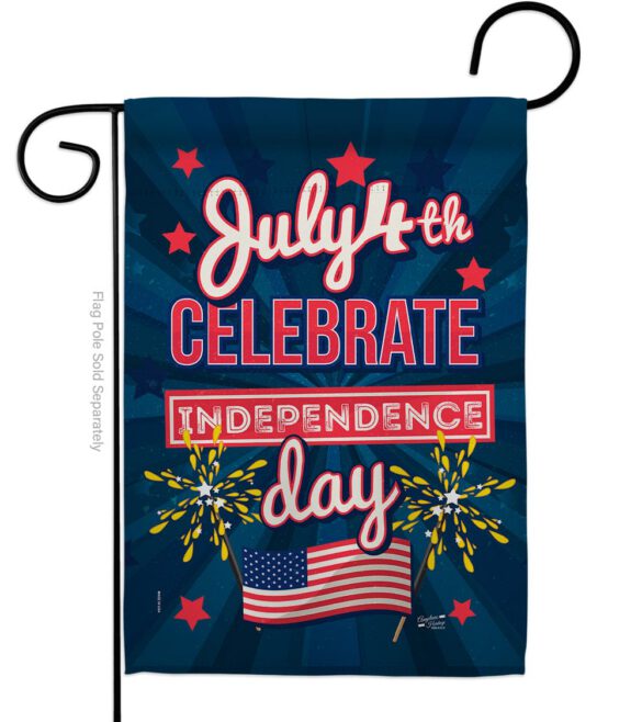 Celebrate Independence Day - Fourth of July Americana Vertical Impressions Decorative Flags HG137238 Made In USA