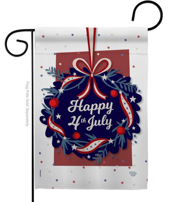 Happy 4th of July - Fourth of July Americana Vertical Impressions Decorative Flags HG192055 Made In USA