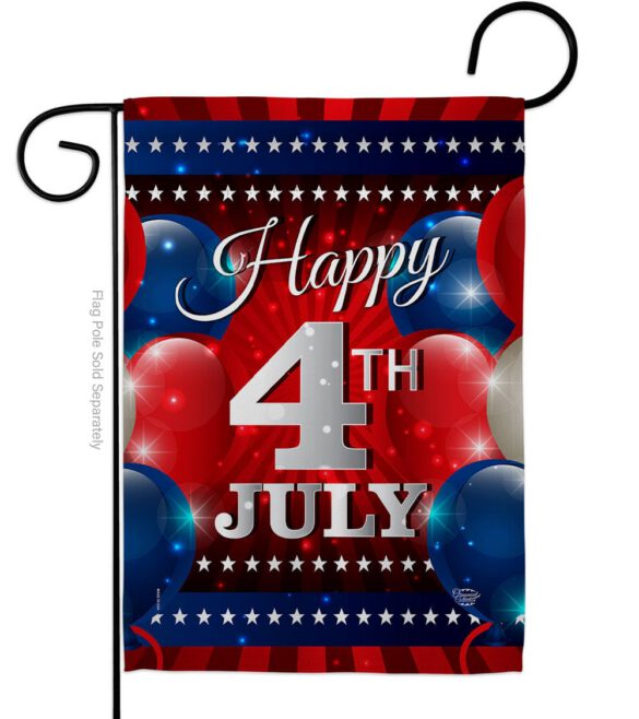 4th July Balloon - Fourth of July Americana Vertical Impressions Decorative Flags HG192398 Made In USA - Image 2