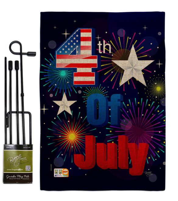 Fireworks July 4th - Fourth of July Americana Vertical Impressions Decorative Flags HG111089 Made In USA - Image 9