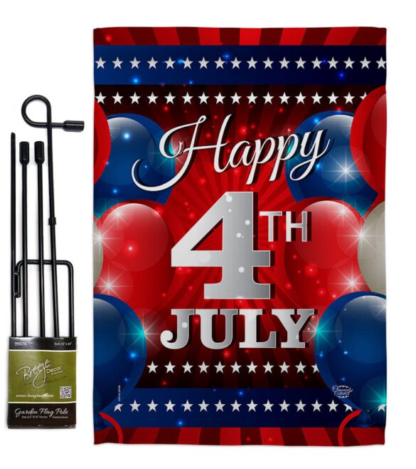 4th July Balloon - Fourth of July Americana Vertical Impressions Decorative Flags HG192398 Made In USA - Image 5