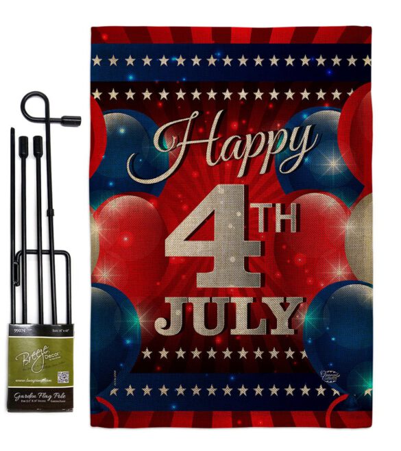 4th July Balloon - Fourth of July Americana Vertical Impressions Decorative Flags HG192398 Made In USA - Image 15