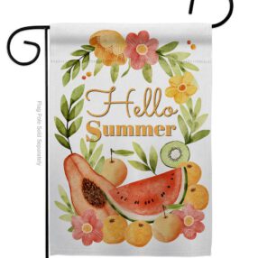 Hello Fruity - Fruits Food Vertical Impressions Decorative Flags HG192604 Made In USA