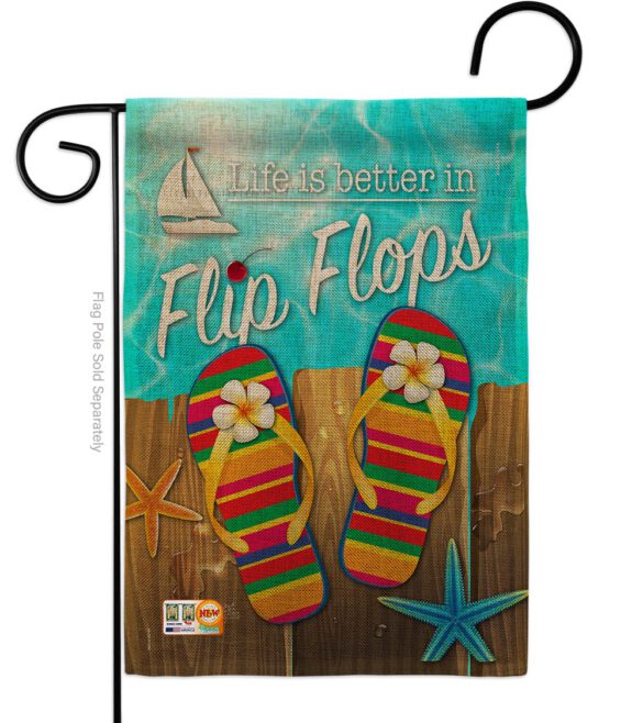 Better in Flip Flops - Fun In The Sun Summer Vertical Impressions Decorative Flags HG106003 Made In USA - Image 8