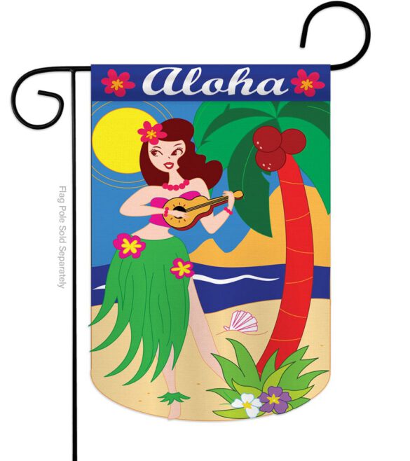 Aloha Girl - Fun In The Sun Summer Vertical Applique Decorative Flags HG106044 - Image 5