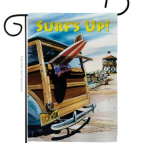 Beach Wagon - Fun In The Sun Summer Vertical Impressions Decorative Flags HG106068 Made In USA