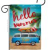 Hello Summer, Enjoy Bus - Fun In The Sun Summer Vertical Impressions Decorative Flags HG106084 Made In USA