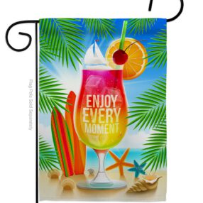 Enjoy Every Moment - Fun In The Sun Summer Vertical Impressions Decorative Flags HG106101 Made In USA